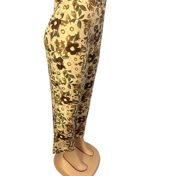 3/$30 🍂 International Concepts Brown Floral Silk Cigarette Pants - Picture 7 of 9